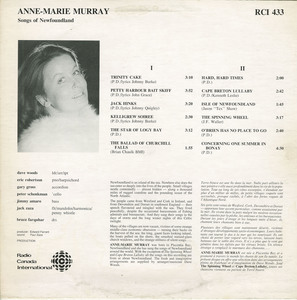 Anne marie murray   songs of newfoundland back