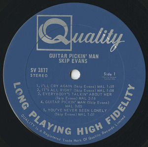 Skip evans   guitar pickin man label 01