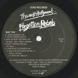 Forgotten rebels this aint hollywood %282nd issue%29 label 02