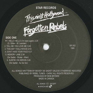 Forgotten rebels this aint hollywood %282nd issue%29 label 01