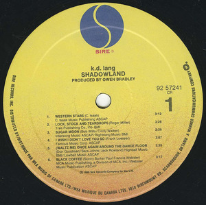 Kd lang   shadowland label 01
