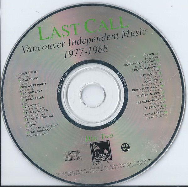 Compilation - Last Call, Vancouver Independent Music 1977-1988