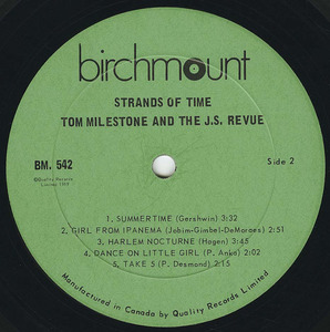 Tom milestone   jarvis street revue   strands of time label 02