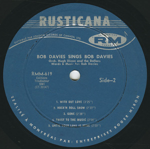 Bob davies   sings bob davies label 02