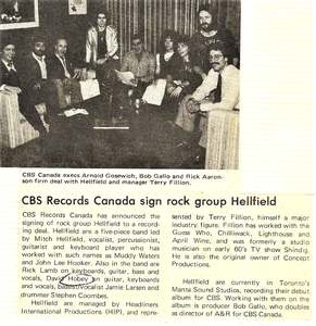 Let's welcome our new members with this announcement in rpm magazine from 1978  cbs canada signs hellfield