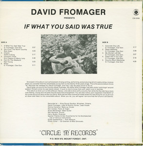 David fromager   if what you said was true back