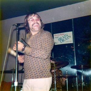 A photo of kenny hollis at the brain drain in toronto  1972. never could keep a straight face!