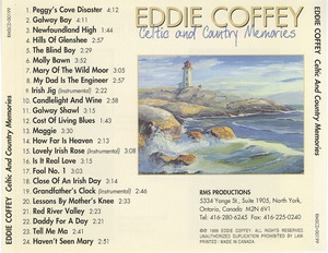 Cd eddie coffey celtic and country memories inlay