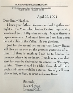 Leonard cohen letter to emily 67 1