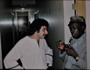 Barry greenfield and john lee hooker on tour of canada 1974