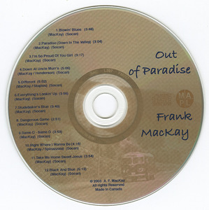 Cd frank mackay   out of paradise cd