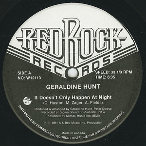 Geraldine hunt   it doesn't only happen at night bw undercover lover label 01