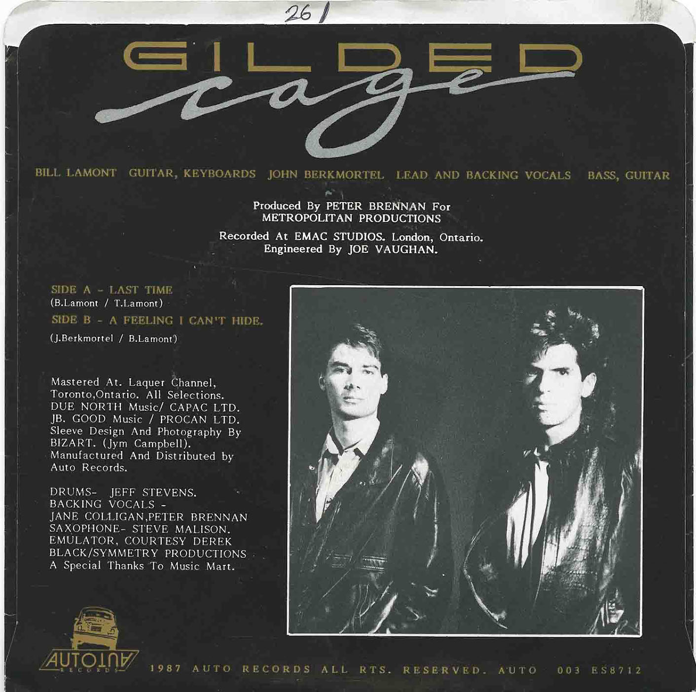Gilded Cage - Last Time b/w A Feeling I Can’t Hide
