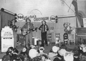 Eddie mehler and the southern playboys in concert at regina oty hall 1950 for the bums chuckwagon radio program