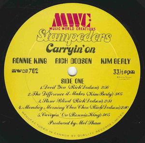 Stampeders   carryin' on label 01