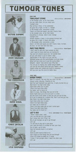 45 tumours   in the twilight zone single sided foldout insert