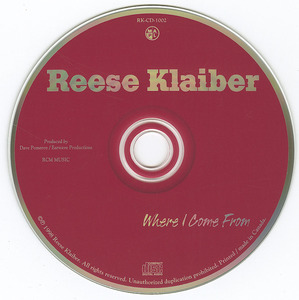 Cd reese klaiber   where i come from cd