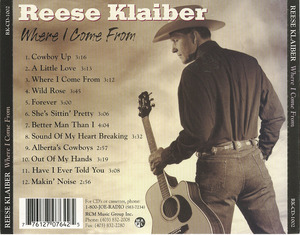 Cd reese klaiber   where i come from inlay
