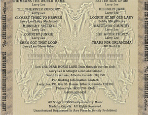 Cd larry lee   straight clean   simple   the dead horse lake album inlay
