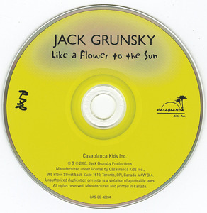 Cd jack grunsky   like a flower to the sun cd