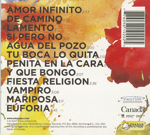 Cd alex cuba   agua del pozo back