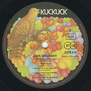 Jack grunsky   st 1971 label 01