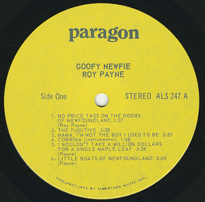 Roy payne   goofy newfie label 01