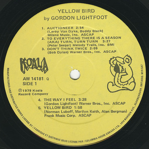 Gordon lightfoot   yellow bird label 01