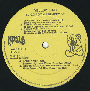 Gordon lightfoot   yellow bird label 02