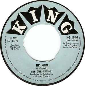 The guess who his girl 1966 a
