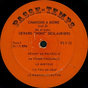 Deslauriers g%c3%a9rard chansons %c3%a0 boire originales non censur%c3%a9es 1965 disque face b