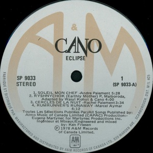 Cano eclipse 1978 disque face a