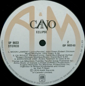 Cano eclipse 1978 disque face 2