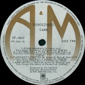 Cano rendezvous 1979 disque face two
