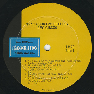 Reg gibson   that country feeling label 01