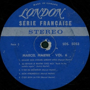 Martel marcel marcel martel vol 6 1969 disque face bii