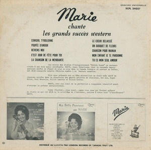 King marie marie chante les grands succ%c3%a8s western 1968 dos