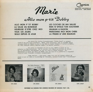 King marie allo mon p'tit bobby 1968 dos