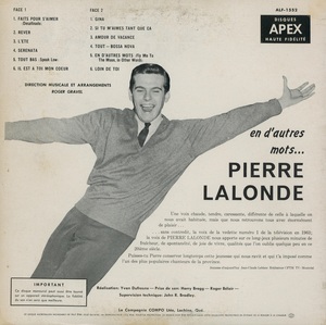Lalonde pierre en d'autres mots mono 1963 dos
