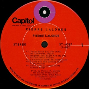 Lalonde pierre pierre lalonde 1971 disque face 1