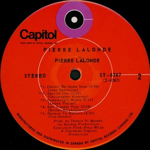 Lalonde pierre pierre lalonde 1971 disque face 2