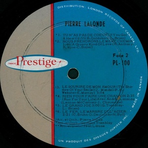 Lalonde pierre pierre lalonde mono 1966 disque face 2