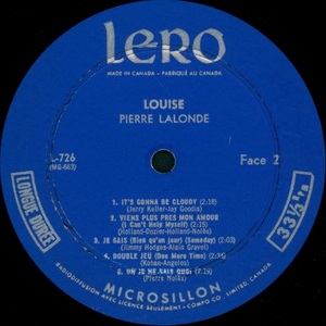Lalonde pierre louise 1966 disque face 2