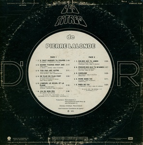 Lalonde pierre les titres d'or 1972 dos