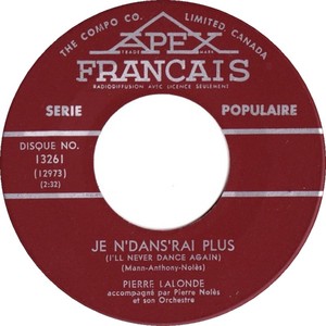 Pierre lalonde je ndanserai plus ill never dance again apex francais bi