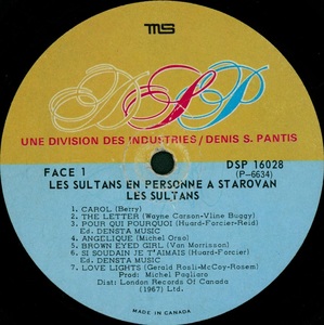 Sultans les en personne les sultans %c3%a0 starovan 1968 disque face 1a