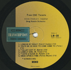 Doug randle orchestra w doug crosley label 02