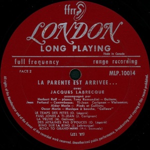 Labrecque jacques la parent%c3%a9 est arriv%c3%a9e 1958 disque face 2
