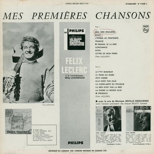 Leclerc f%c3%a9lix mes premi%c3%a8res chansons st%c3%a9r%c3%a9o 1964 dos