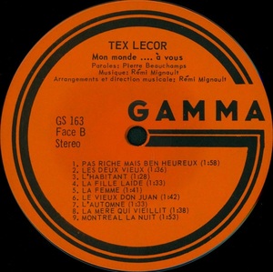 Lecor tex mon monde %c3%a0 vous 1972 disque face bii